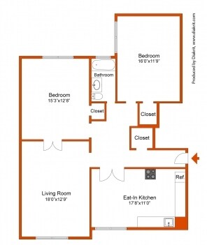 2BR/1BA - The Dalmar