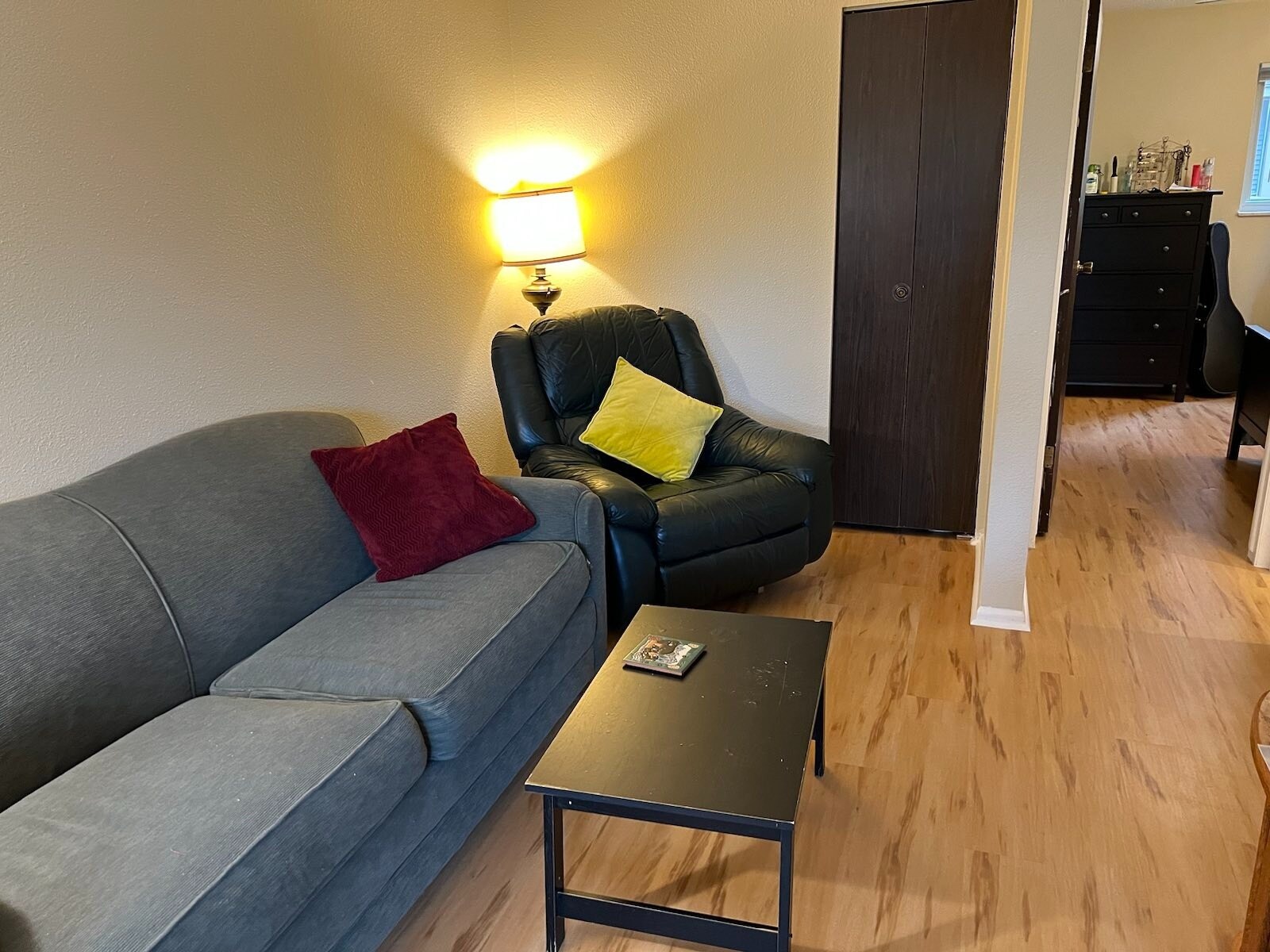 Living room niche with utility/coat closet - 3393 Madison Ave