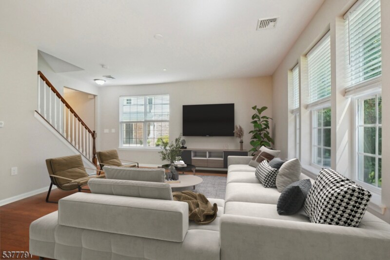 Virtually Staged Living Room - 401 Waterview Ct