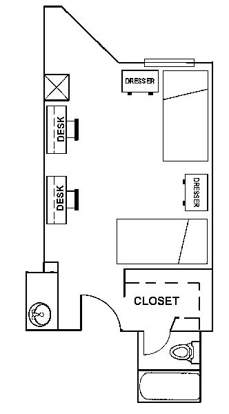 Floor Plan Studio Plus - Dobie Twenty21 Student Spaces