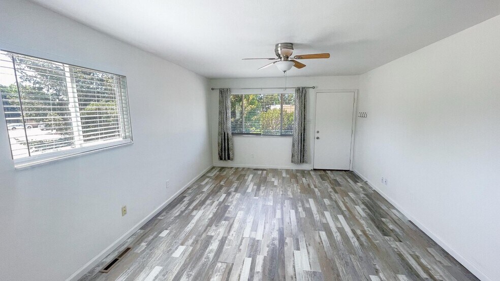 Living View from Stairs - 1302 Darby St