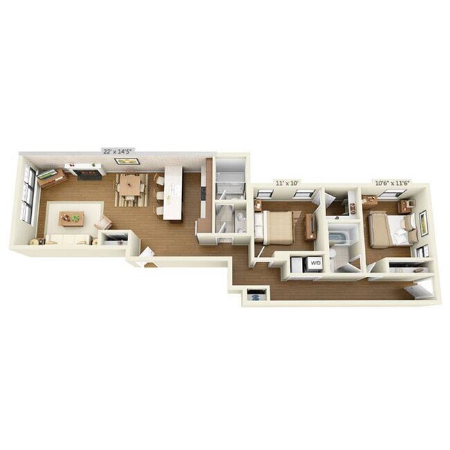 Floorplan - The Belmont by Reside Flats