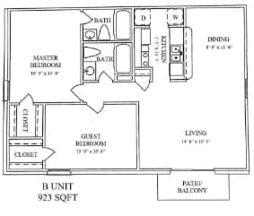 2x2 floor plan.jpg - Highland Park Apartments