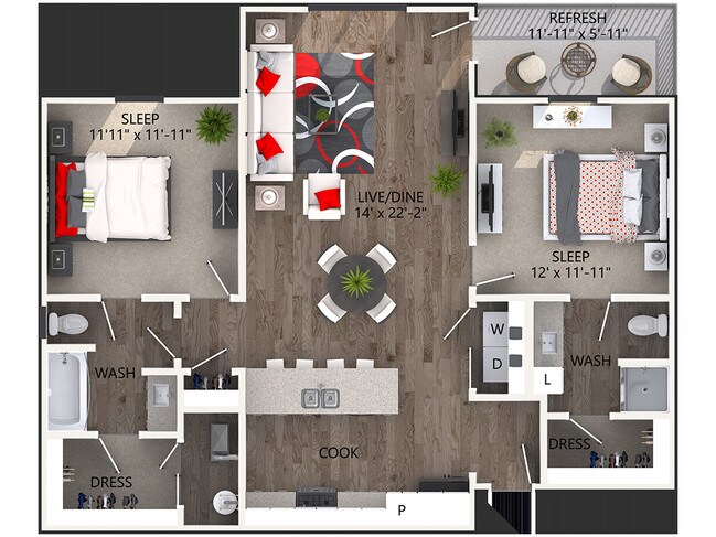 Floorplan - Reatta Ranch Apartments