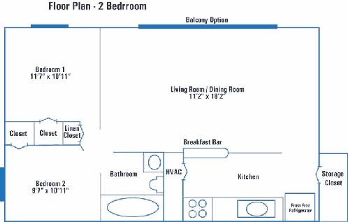 2BR/1BA - Hickory Heights Apartments