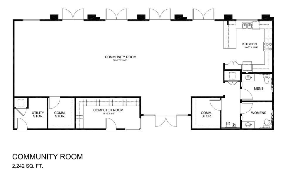 Community Room Floor Plan - The Quince Street Senior Apartments
