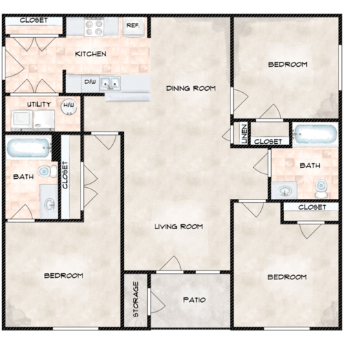 Floorplan - Woodcrest Apartments