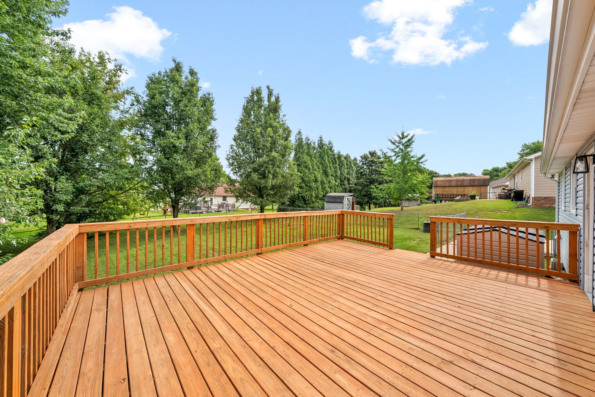 New Freshly Stained Deck - 313 Grassland Dr