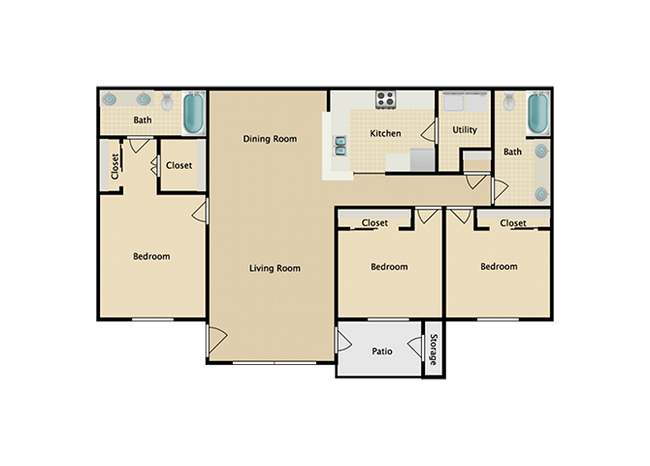 Floorplan - Stonebriar Apartment Homes