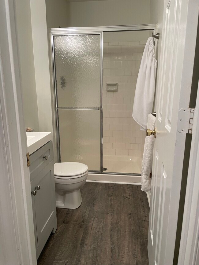 Remodeled Bathroom #2 with new paint, flooring, vanity, and fixtures - 108 Prosperity Ave SE