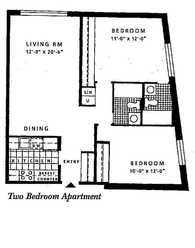 2BR/2BA - Library Park Apartments