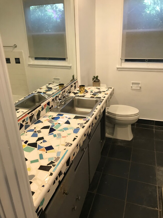 Mosaic Tiled counter in bathroom - 883 Commonwealth Ave