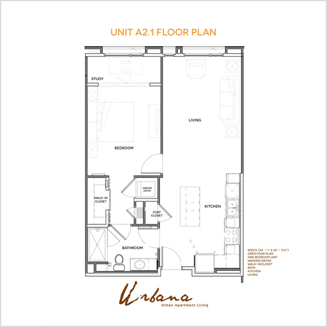 A2 Floorplan - Urbana Chula Vista Luxury Apartments