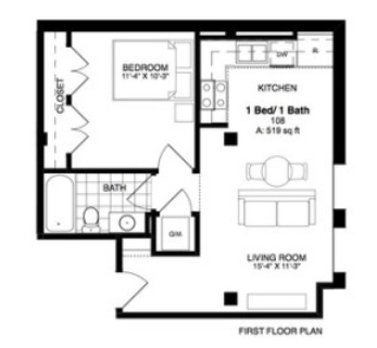 1BR/1BA - The Lofts at Franklin