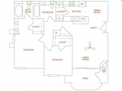 2BR/2BA - Broadleaf Apartments