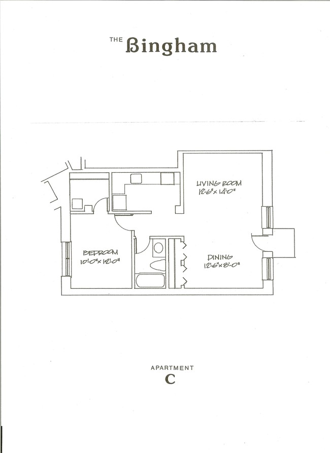 Floor plan- apt c - The Bingham Apartments