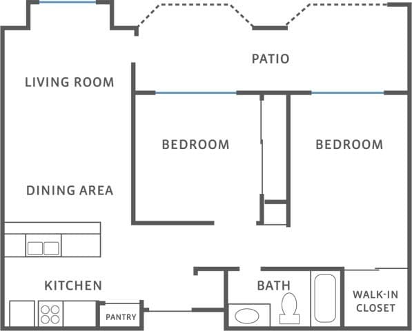 Floorplan - 55+ Valley Oaks Village Senior Apartments