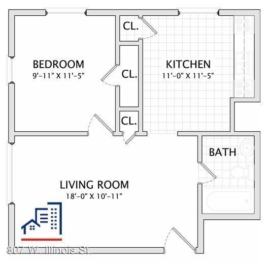 Building Photo - 1 br, 1 bath Apartment - 807 W. Illinois St.