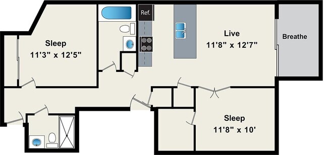 Floorplan - The Belmont by Reside Flats