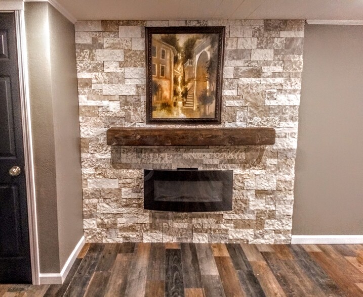 Basement fireplace - 16351 Petro Dr
