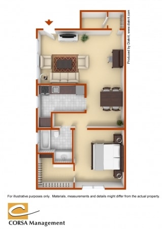 1BR/1BA - Lynnebrook Gardens Apartments