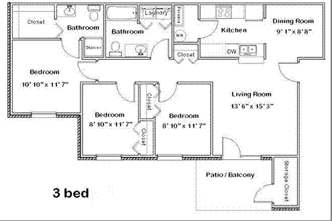 3BR/2BA - Stellhorn Pointe Apartments