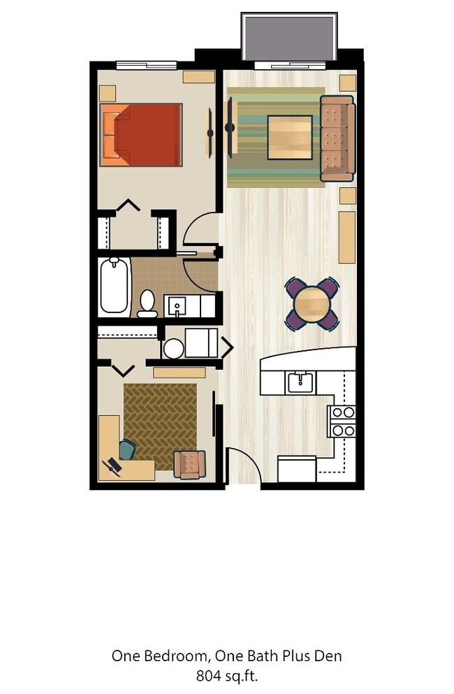 One Bedroom One Bath Plus Den - PURE Midtown