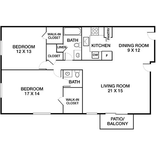 Floorplan - Royal Crest Warwick Apartment Homes