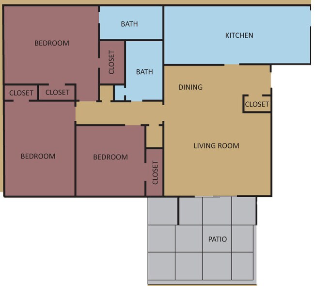 3 BR/2BA - Oakridge Apartments