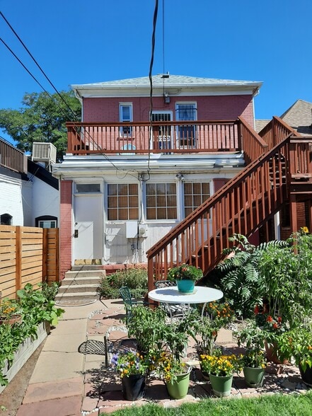 Rear of house with west facing deck - 1743 N Clarkson St