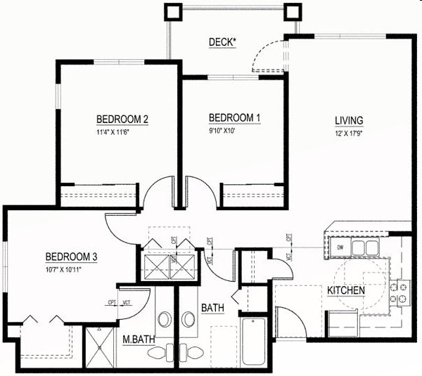 Floorplan - The Cambridge Apartments