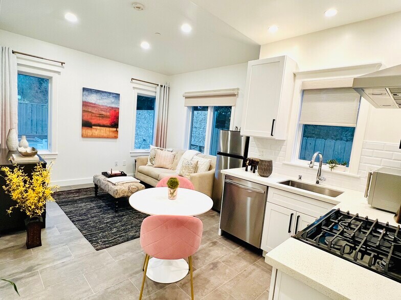 Living room and kitchen - 4206 Pomona Ave