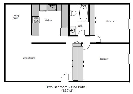 2BR/1BA - Gold Oaks Apartments