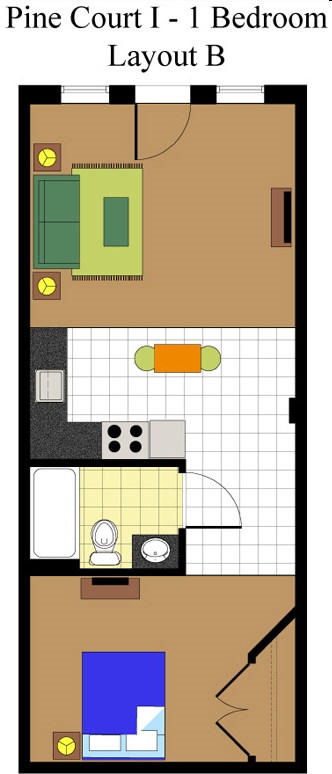 1BR/1BA - Pine Court I