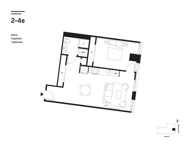 1 Bedroom 679 sq ft - Bridge