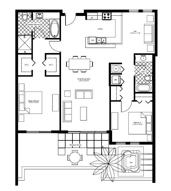 2BR/2BA - One Village Place