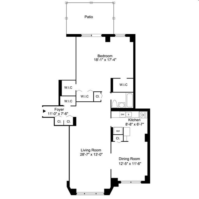 1BR/1BA - The Cambridge