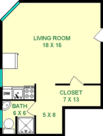 Metcalfe Studio Floorplan - Dakota