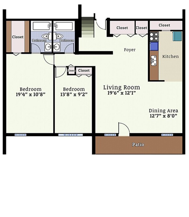 Woodmere 2 Bedroom 2 Bathroom - Woodmere Apartments