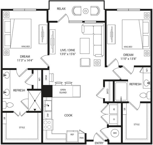 Floorplan - Rye Bunker Hill Apartments