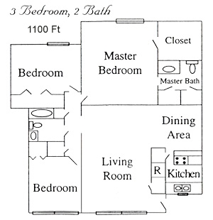 3BR/2BA - Southbrooke Apartments