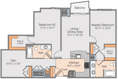 2BR/2BA - The Galaxy Apartments