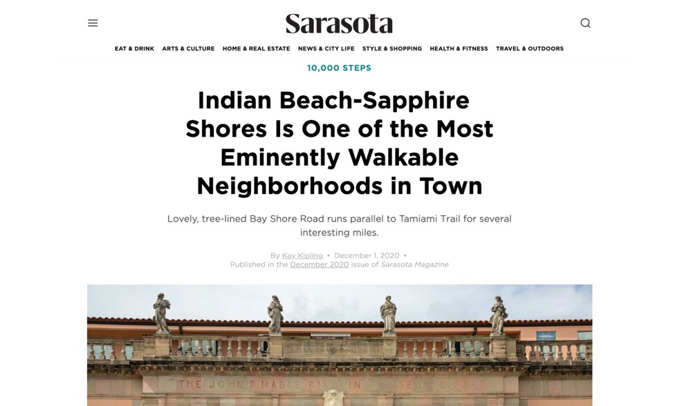 The neighborhood is one of the most walkable in Sarasota according to Sarasota Magazine - 2846 W Tamiami Cir