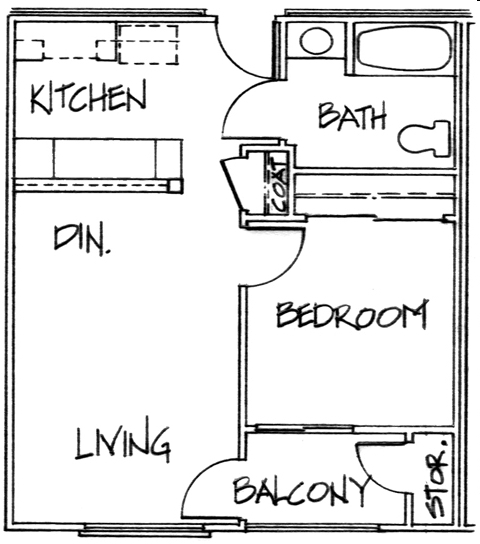 1BR/1BA - San Antonio Gardens Senior Apartments 62+