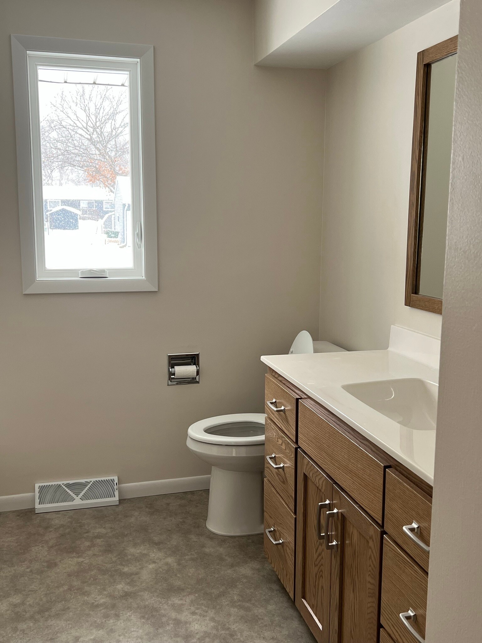 Bathroom with new cabinetry in 2023 - 835 Maple St NE