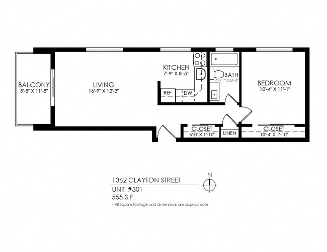 Floorplan - 1362 Clayton St. Apartments