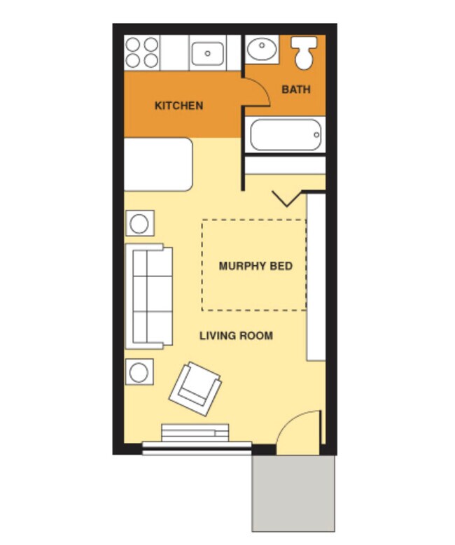 Furnished Studio Layout - Acadia Court