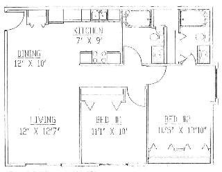 2BR 2BA - 914 SqFt - Furman Western Hills