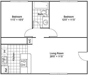 2BR/1BA - Duval Court Apartments