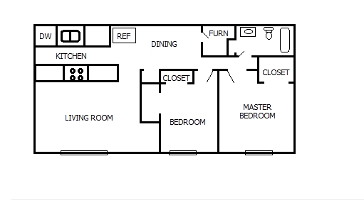 2BR/1BA - North Park Apartments